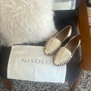 Nisolo Cream Huarache Flat Sandals